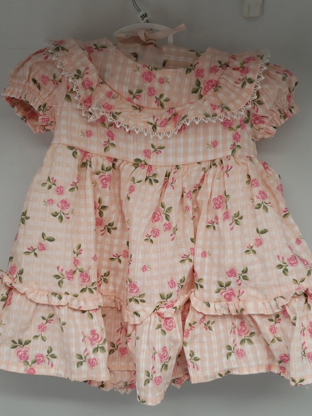 cupcakes & cashmere Peach and Pink Floral Ruffle Dress
